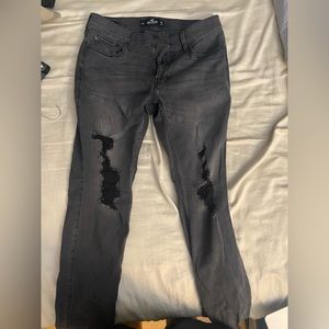 Hollister Black Ripped Skinny Jeans, 32x32